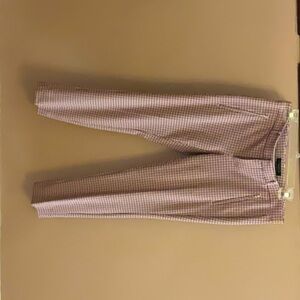 These Banana Republic pants are used and are a plaid like pattern.